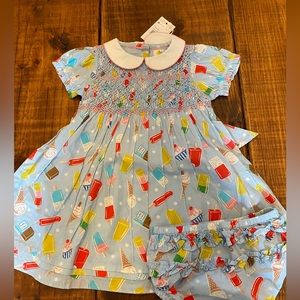 Baby Boden Provence Blue Ice Cream Dress- NWT- size 18-24M